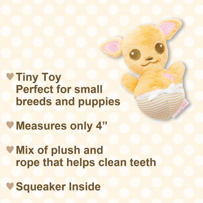 The specifications of a dog toy that looks like a Chihuahua