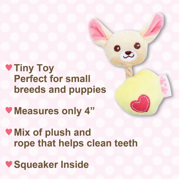 Key features of a dog toy that looks like a Chihuahua