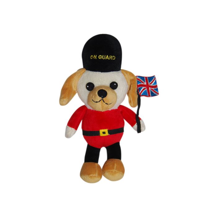 A dog toy that looks like a British royal guard